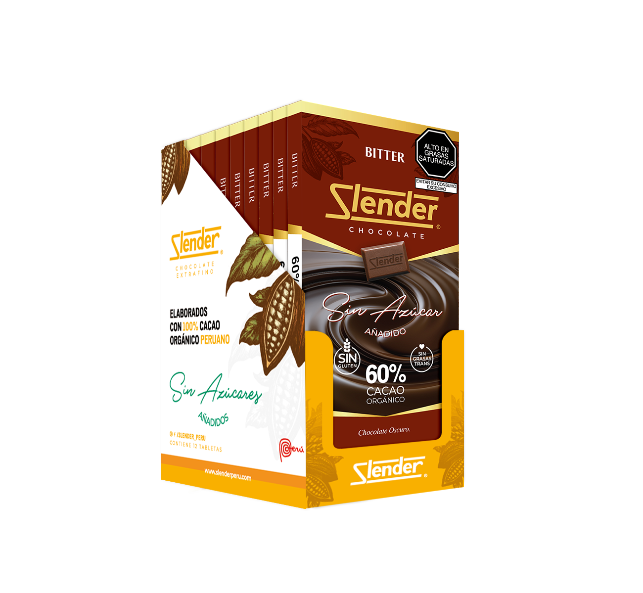 Pack x12 - Bitter con 60% cacao orgánico (80 gr.)