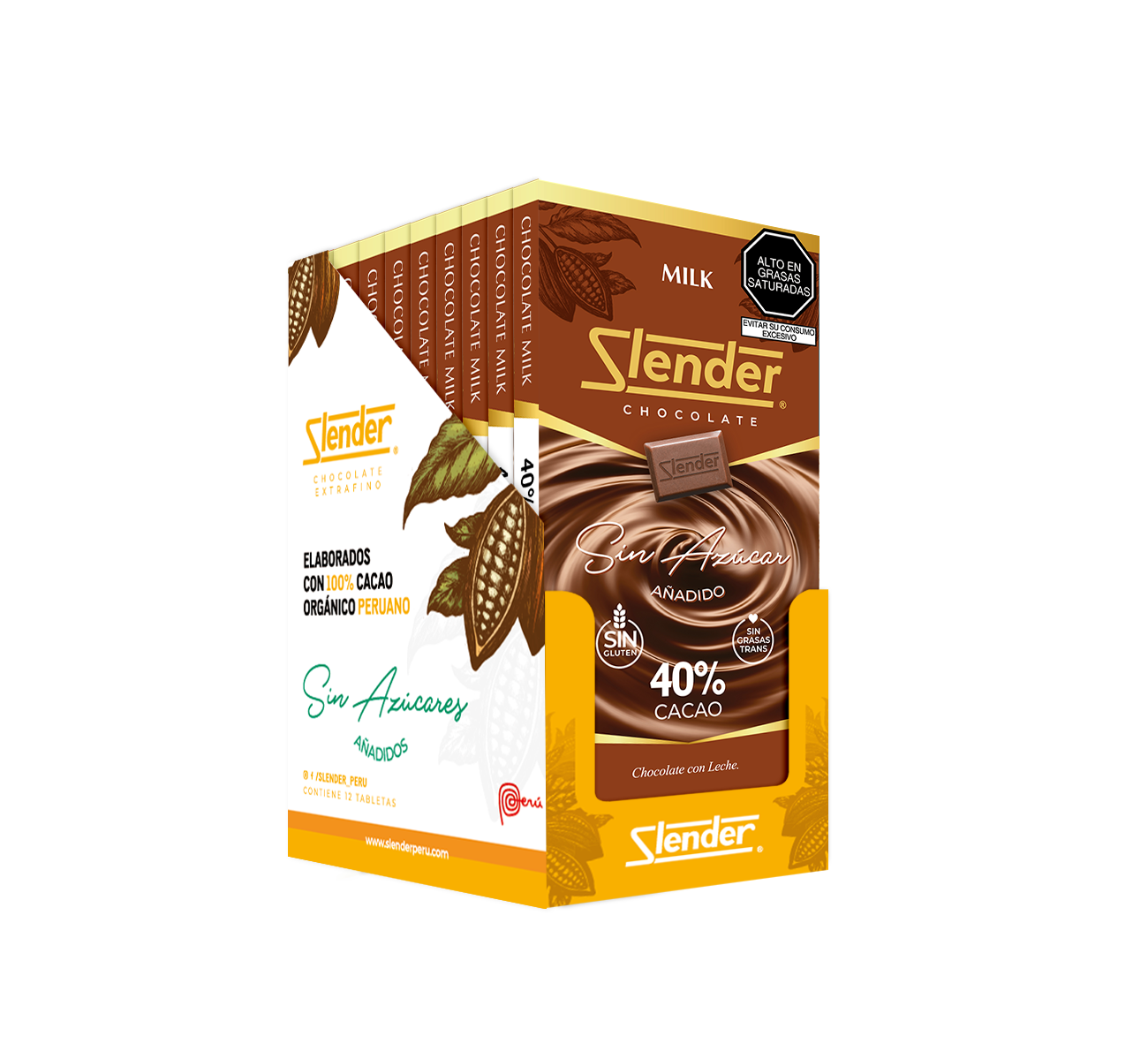 Pack x12 - Milk con 40% cacao orgánico (80 gr.)