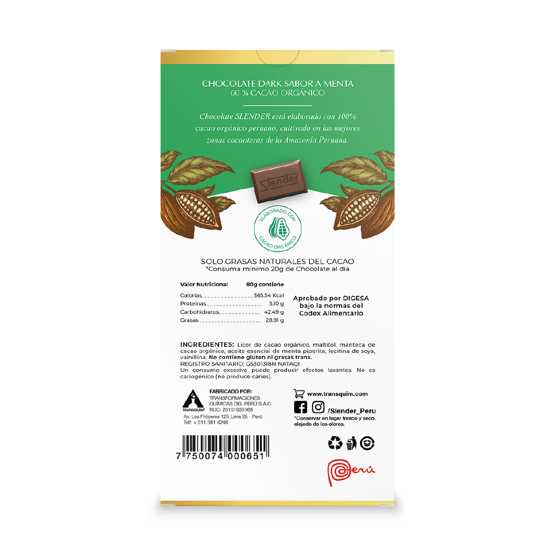 Dark Menta al 60% Cacao