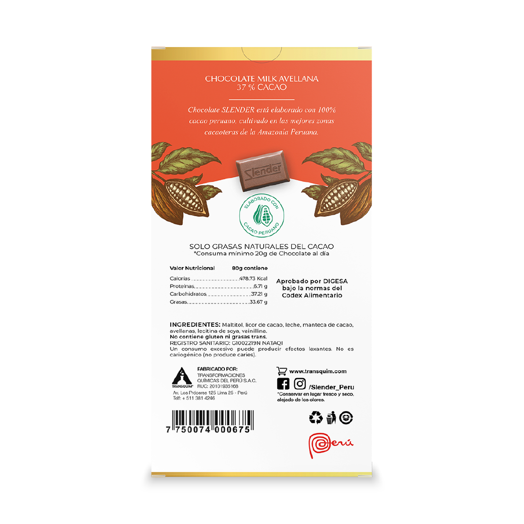 Milk Avellana al 37% Cacao