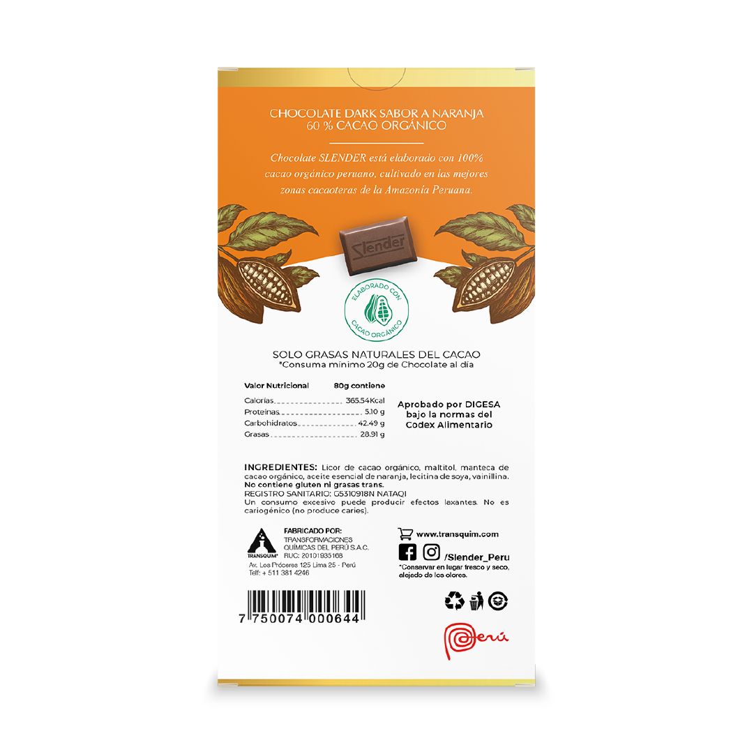 Dark Naranja  al 60% Cacao